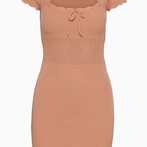 Wilfred | Reception Dress | Pointelle Knit Mini | Soft Terracotta | Size S